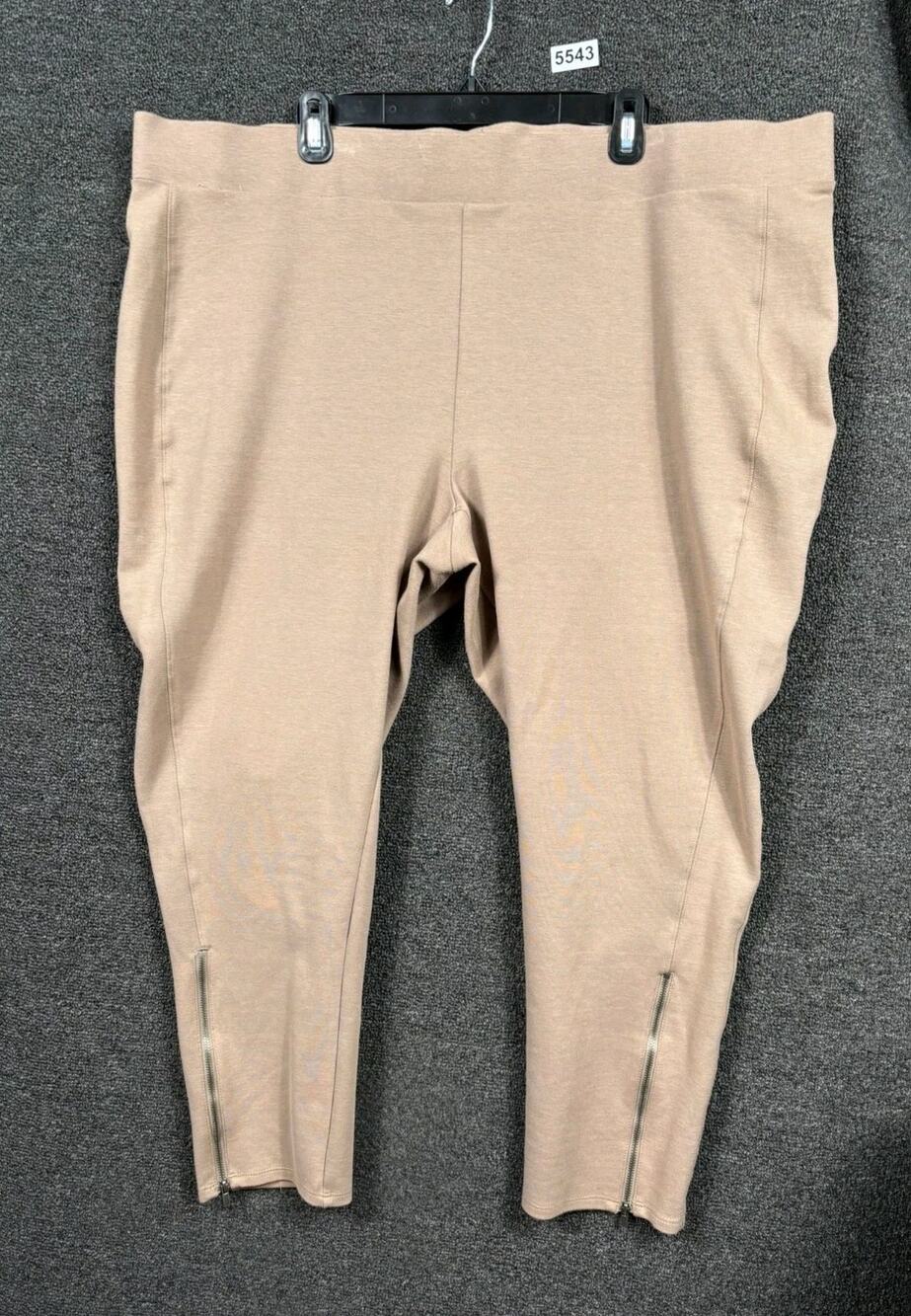 Lane Bryant Skinny Pants Women's Size 28 Beige Slim Leg Career Ankle Zip